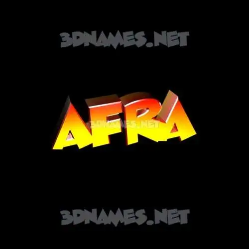 afra in Black Background style - 3D name wallpaper