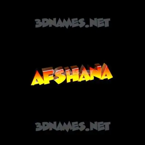 afshana in Black Background style - 3D name wallpaper