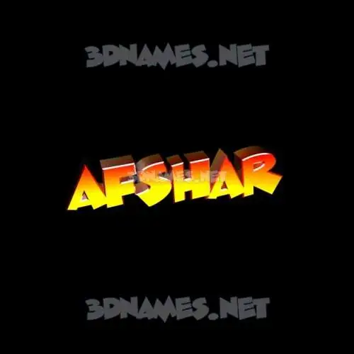 afshar in Black Background style - 3D name wallpaper