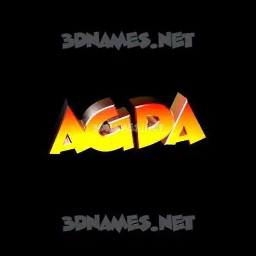agda in Black Background style - 3D name wallpaper
