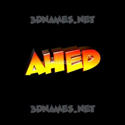 ahed in Black Background style - 3D name wallpaper