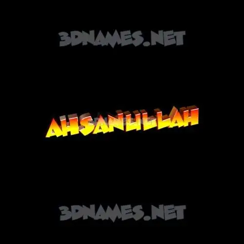 ahsanullah in Black Background style - 3D name wallpaper