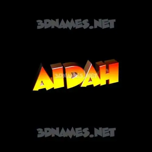aidah in Black Background style - 3D name wallpaper
