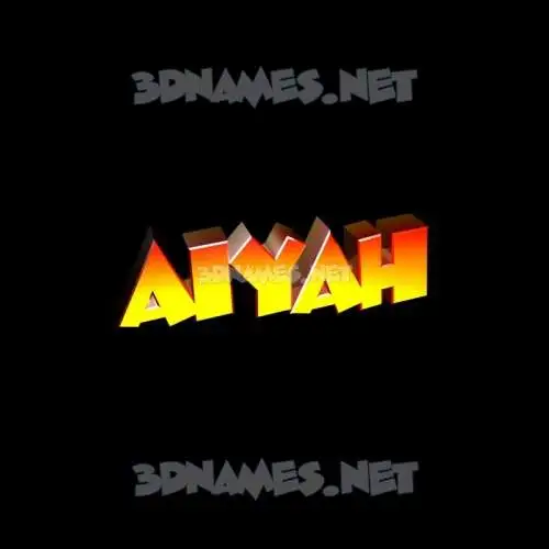 aiyah in Black Background style - 3D name wallpaper