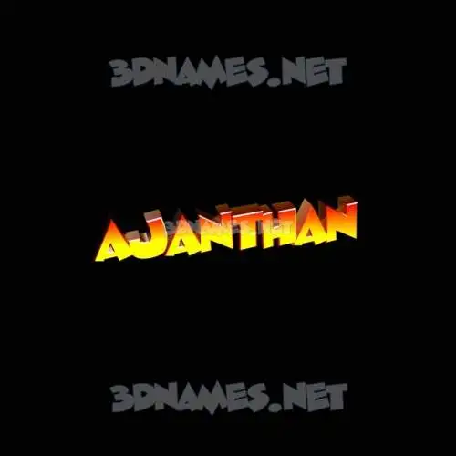 ajanthan in Black Background style - 3D name wallpaper