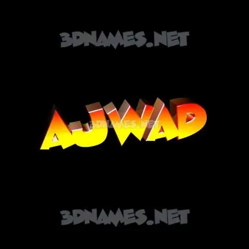 ajwad in Black Background style - 3D name wallpaper