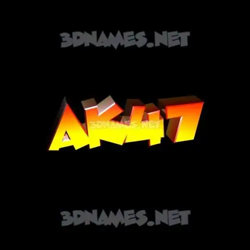 ak47 in Black Background style - 3D name wallpaper