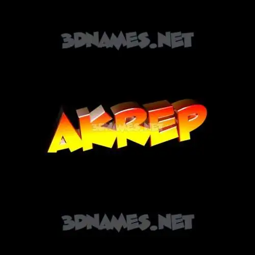 akrep in Black Background style - 3D name wallpaper