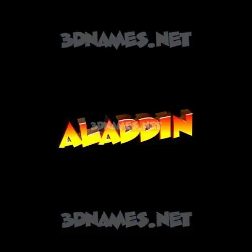 aladdin in Black Background style - 3D name wallpaper