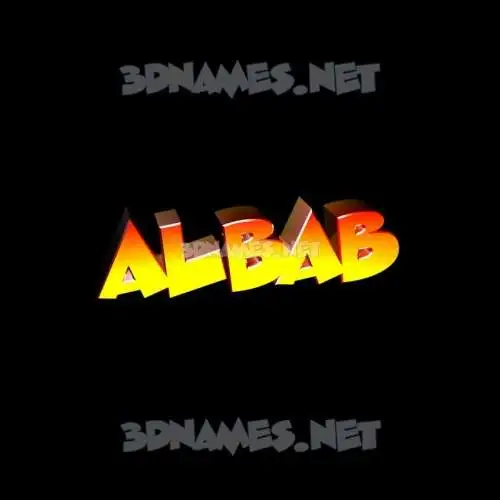 albab in Black Background style - 3D name wallpaper