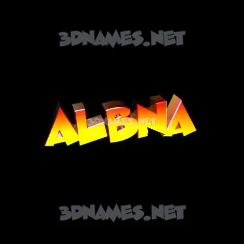 albna in Black Background style - 3D name wallpaper