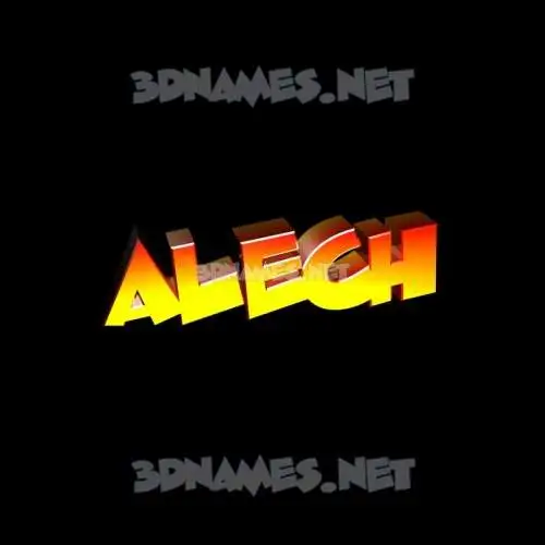 alech in Black Background style - 3D name wallpaper
