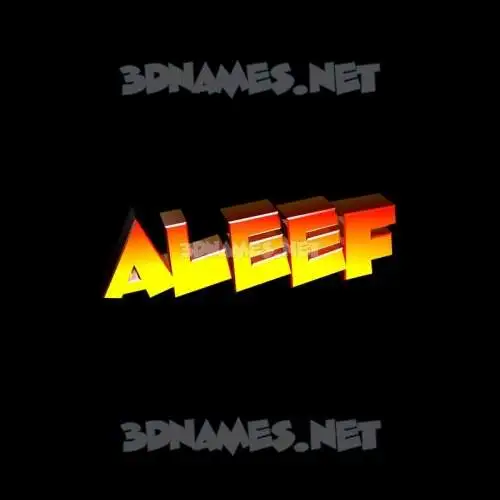 aleef in Black Background style - 3D name wallpaper