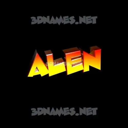 alen in Black Background style - 3D name wallpaper