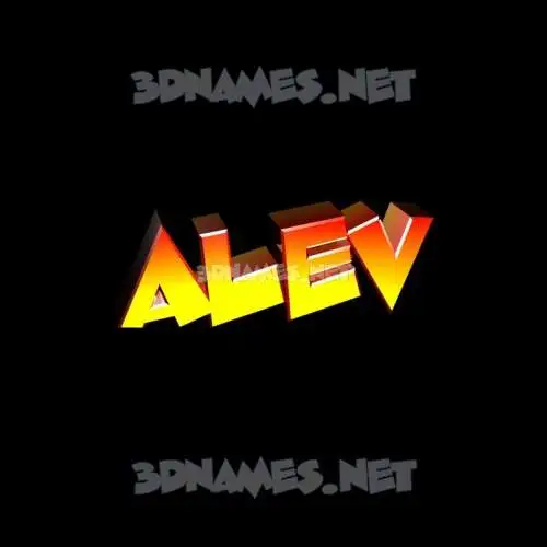 alev in Black Background style - 3D name wallpaper