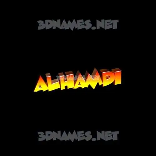 alhamdi in Black Background style - 3D name wallpaper