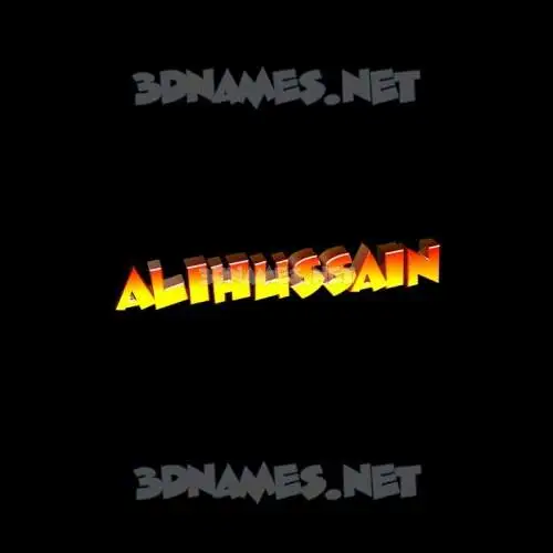 alihussain in Black Background style - 3D name wallpaper