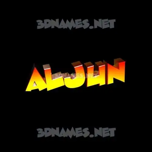 aljun in Black Background style - 3D name wallpaper