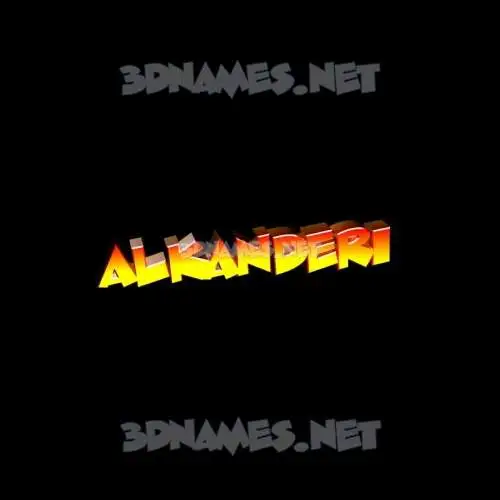 alkanderi in Black Background style - 3D name wallpaper