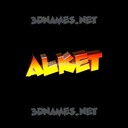 alket in Black Background style - 3D name wallpaper