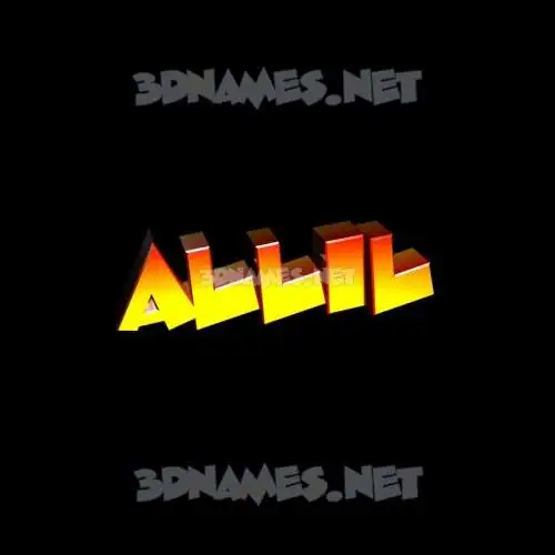 allil in Black Background style - 3D name wallpaper