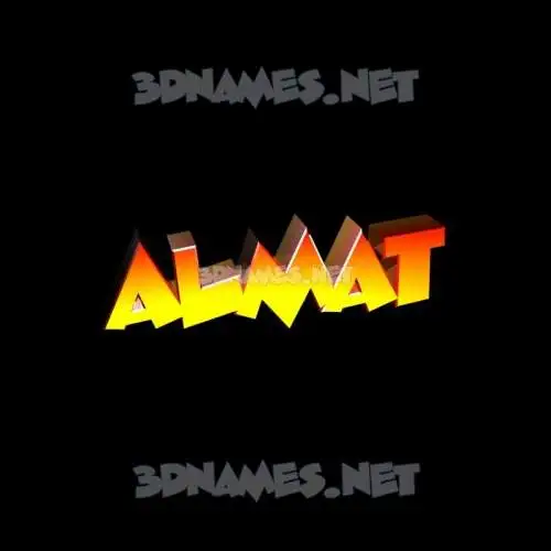 almat in Black Background style - 3D name wallpaper