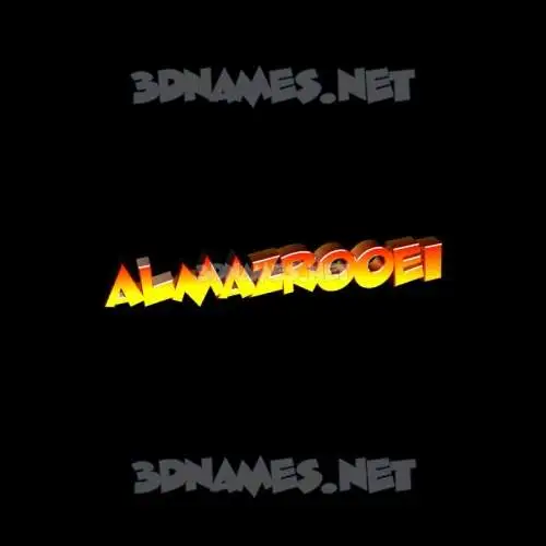 almazrooei in Black Background style - 3D name wallpaper