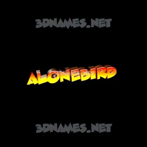 alonebird in Black Background style - 3D name wallpaper