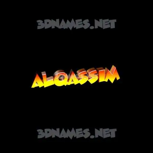 alqassim in Black Background style - 3D name wallpaper