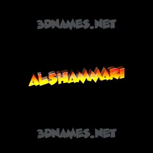 alshammari in Black Background style - 3D name wallpaper