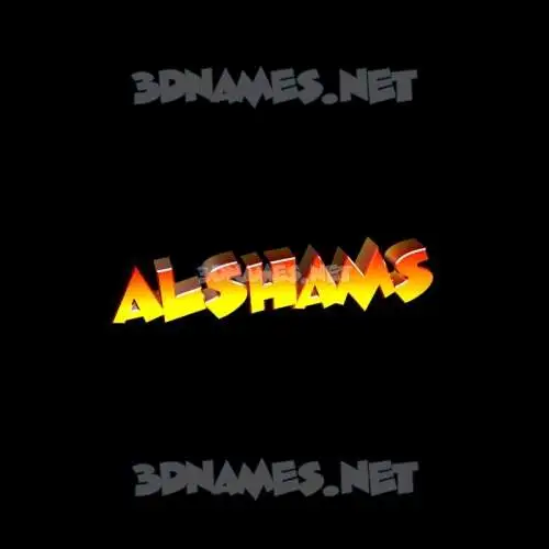 alshams in Black Background style - 3D name wallpaper