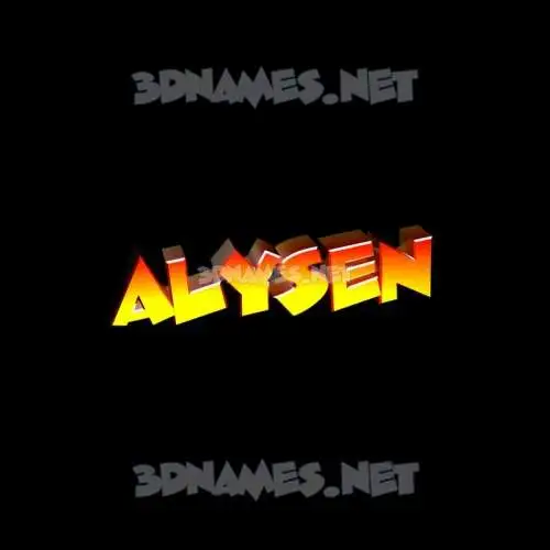 alysen in Black Background style - 3D name wallpaper