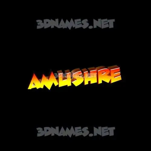 amushre in Black Background style - 3D name wallpaper