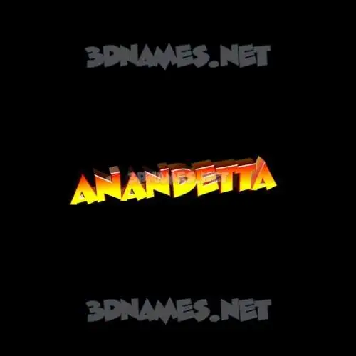 anandetta in Black Background style - 3D name wallpaper