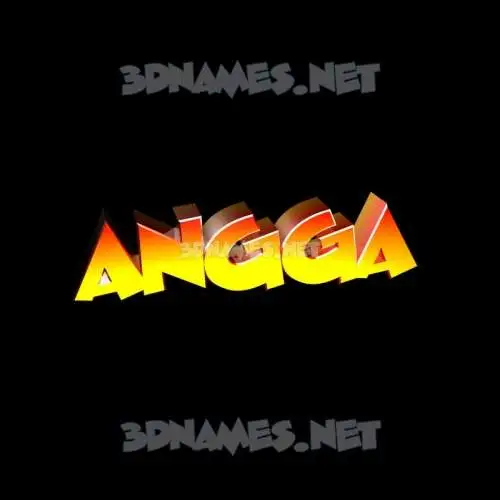 angga in Black Background style - 3D name wallpaper
