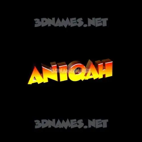 aniqah in Black Background style - 3D name wallpaper