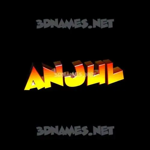 anjul in Black Background style - 3D name wallpaper