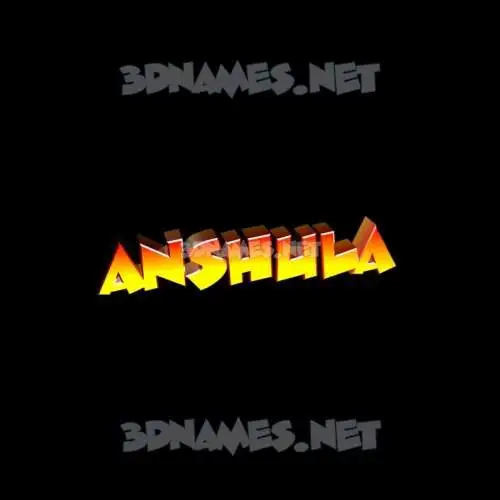 anshula in Black Background style - 3D name wallpaper