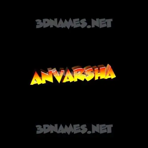 anvarsha in Black Background style - 3D name wallpaper