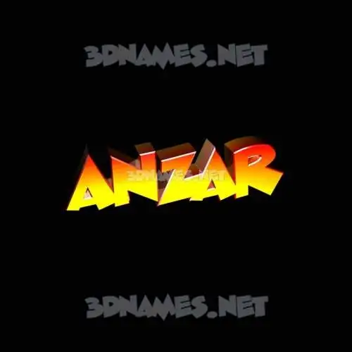anzar in Black Background style - 3D name wallpaper