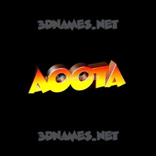 aoota in Black Background style - 3D name wallpaper