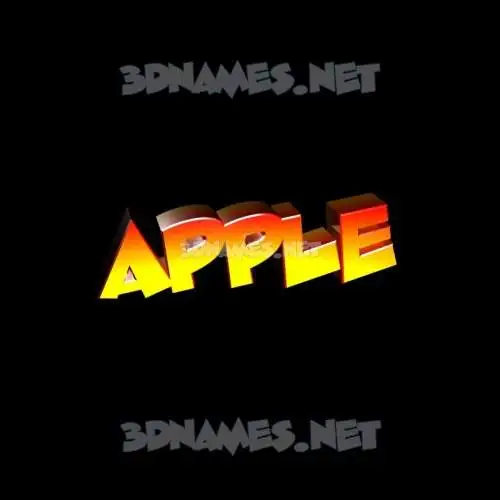 apple in Black Background style - 3D name wallpaper