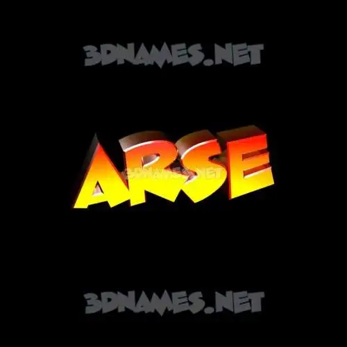 arse in Black Background style - 3D name wallpaper