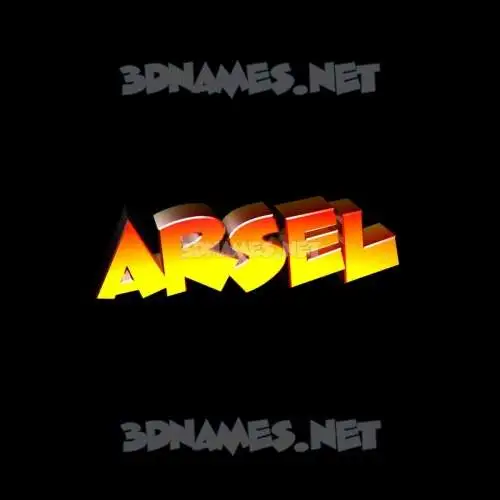 arsel in Black Background style - 3D name wallpaper