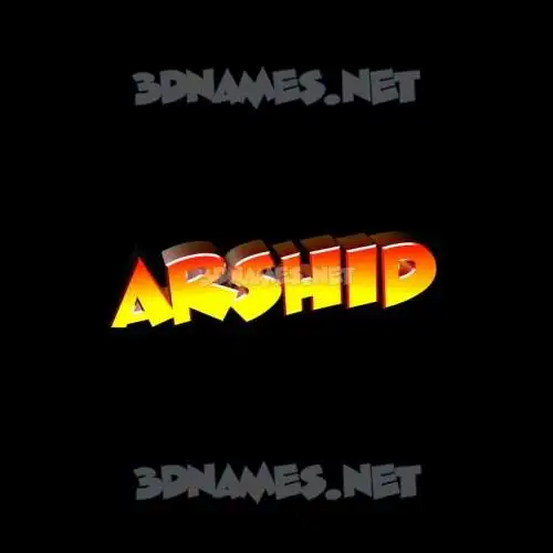 arshid in Black Background style - 3D name wallpaper