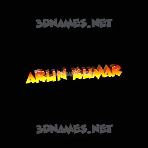 arun kumar in Black Background style - 3D name wallpaper