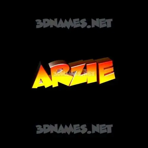 arzie in Black Background style - 3D name wallpaper