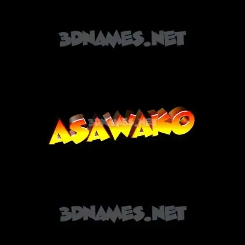 asawako in Black Background style - 3D name wallpaper