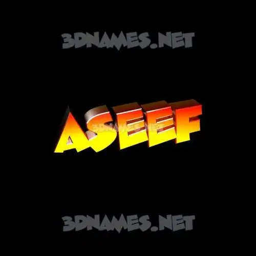 aseef in Black Background style - 3D name wallpaper