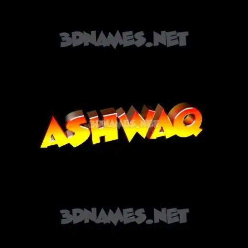 ashwaq in Black Background style - 3D name wallpaper